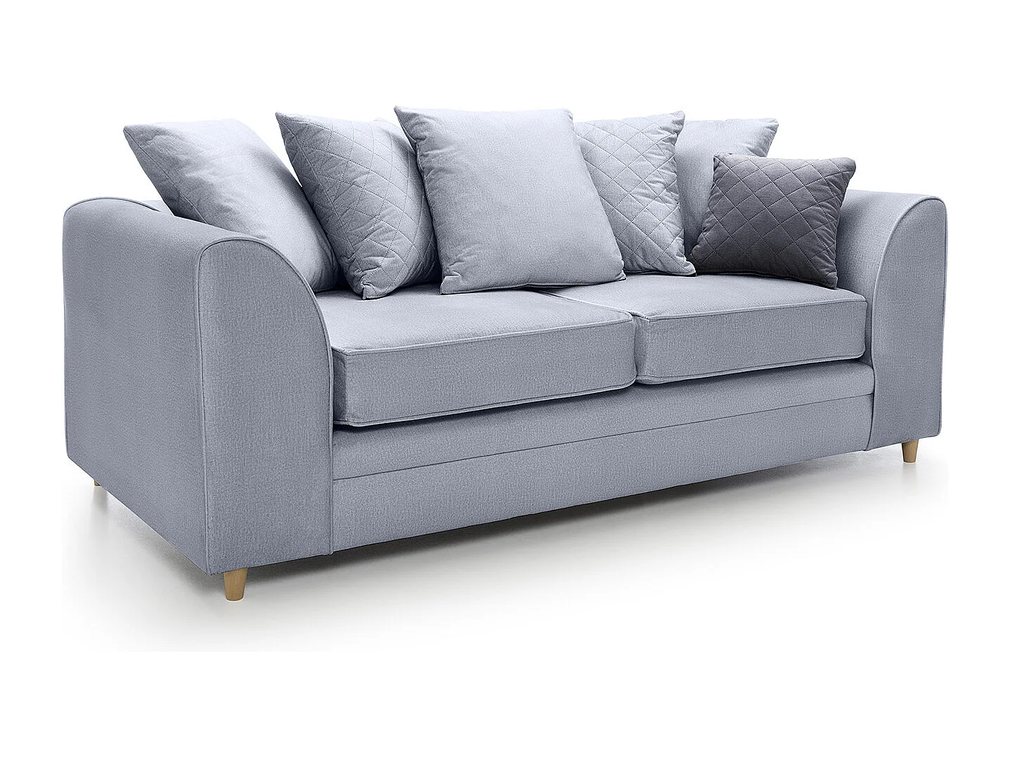 Chicago Velvet 3 Seater Sofa in Silver Blue