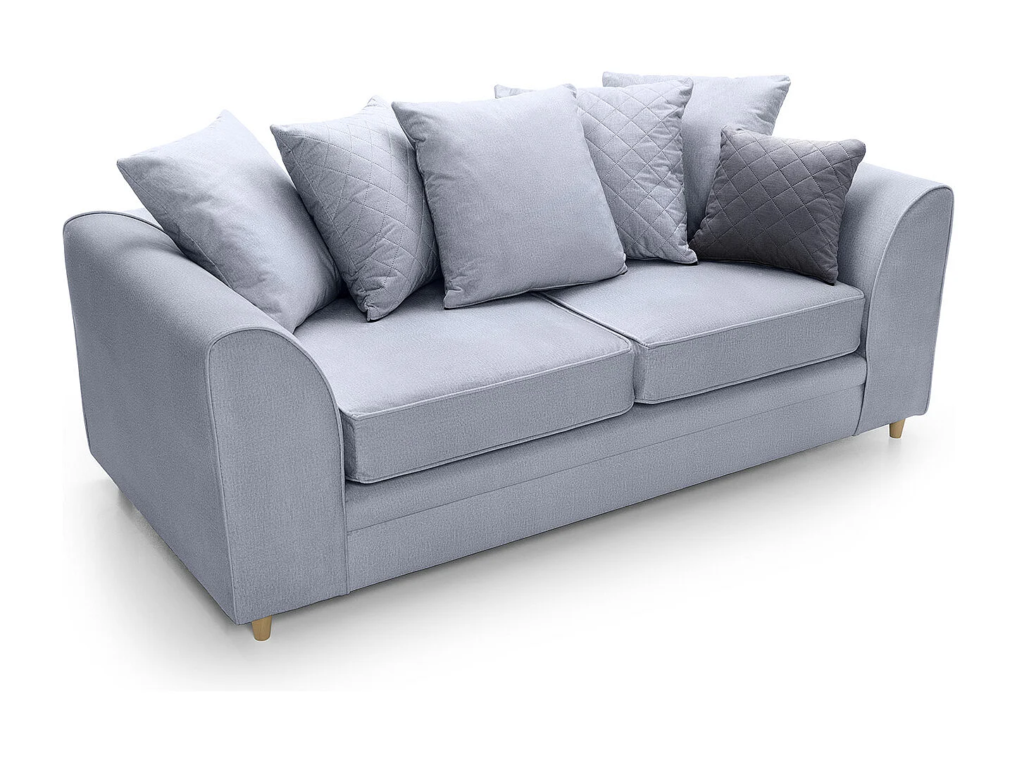 Chicago Velvet 3 Seater Sofa in Silver Blue