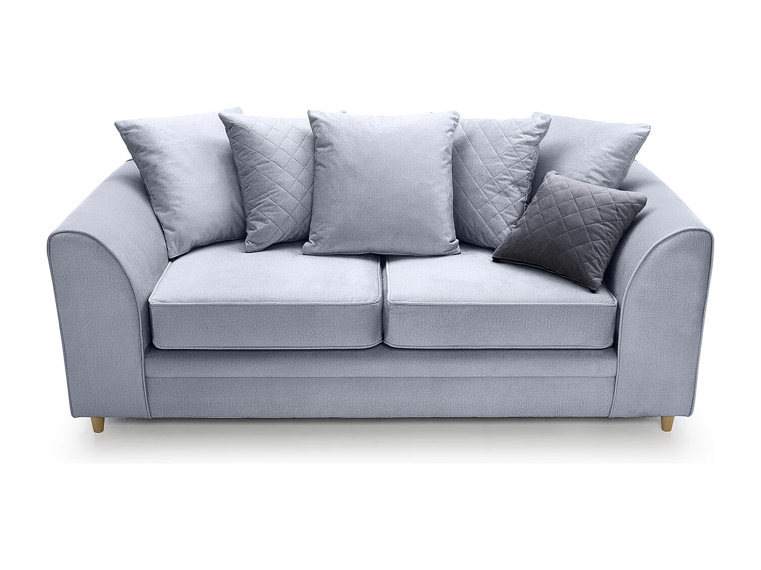 Chicago Velvet 3 Seater Sofa in Silver Blue