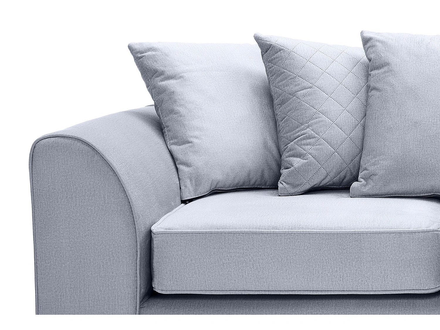 Chicago Velvet 3 Seater Sofa in Silver Blue