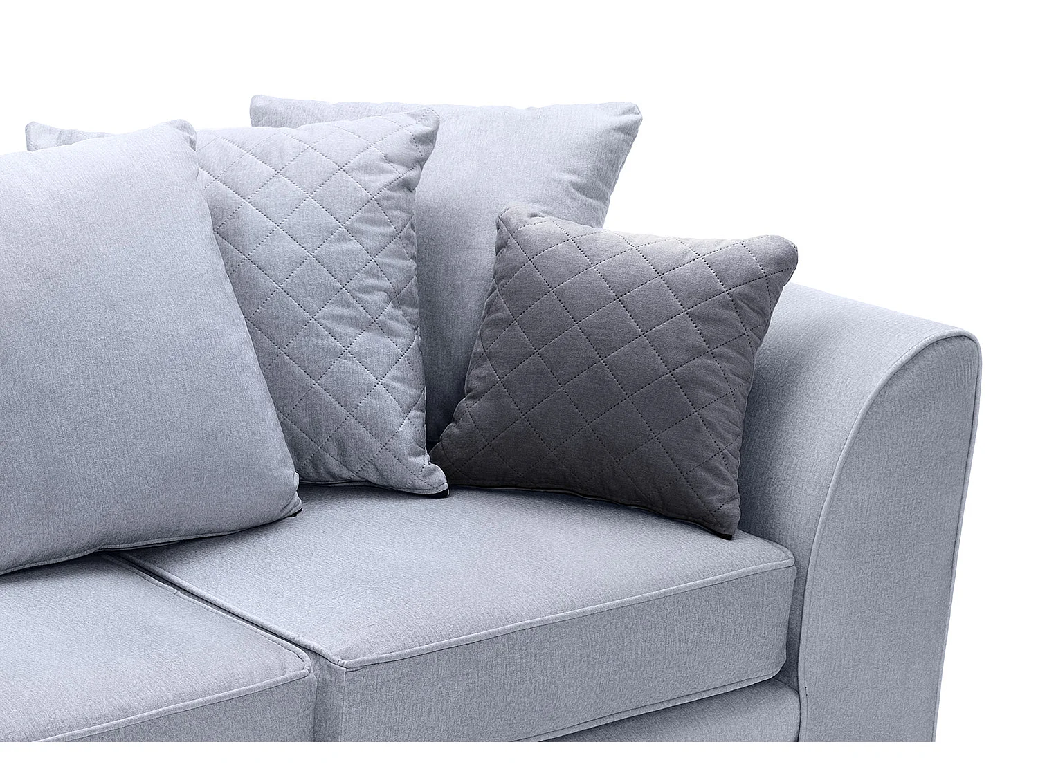 Chicago Velvet 3 Seater Sofa in Silver Blue