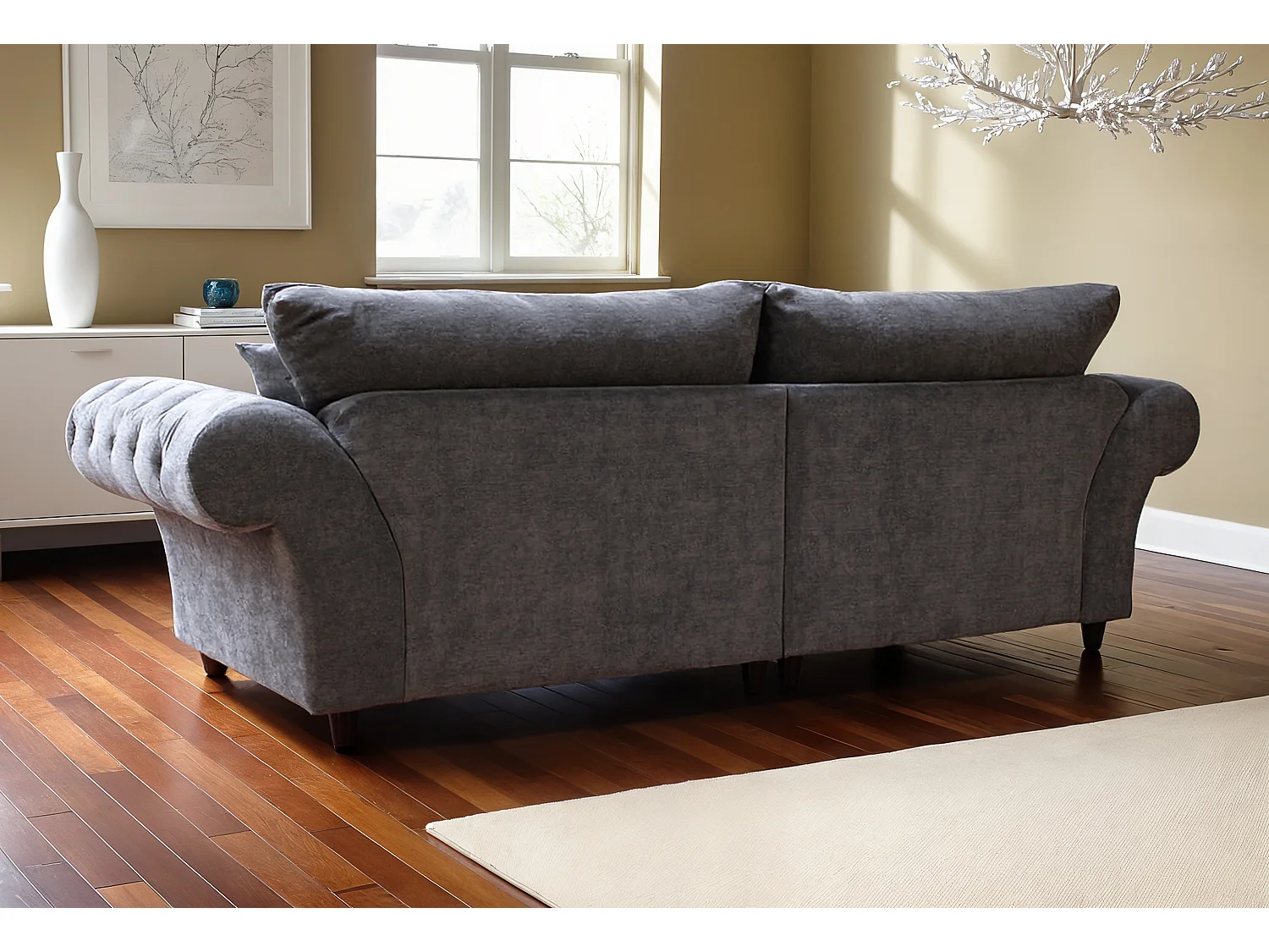 Windsor 4 Seater Sofa in Soft Grey with a luxurious finish