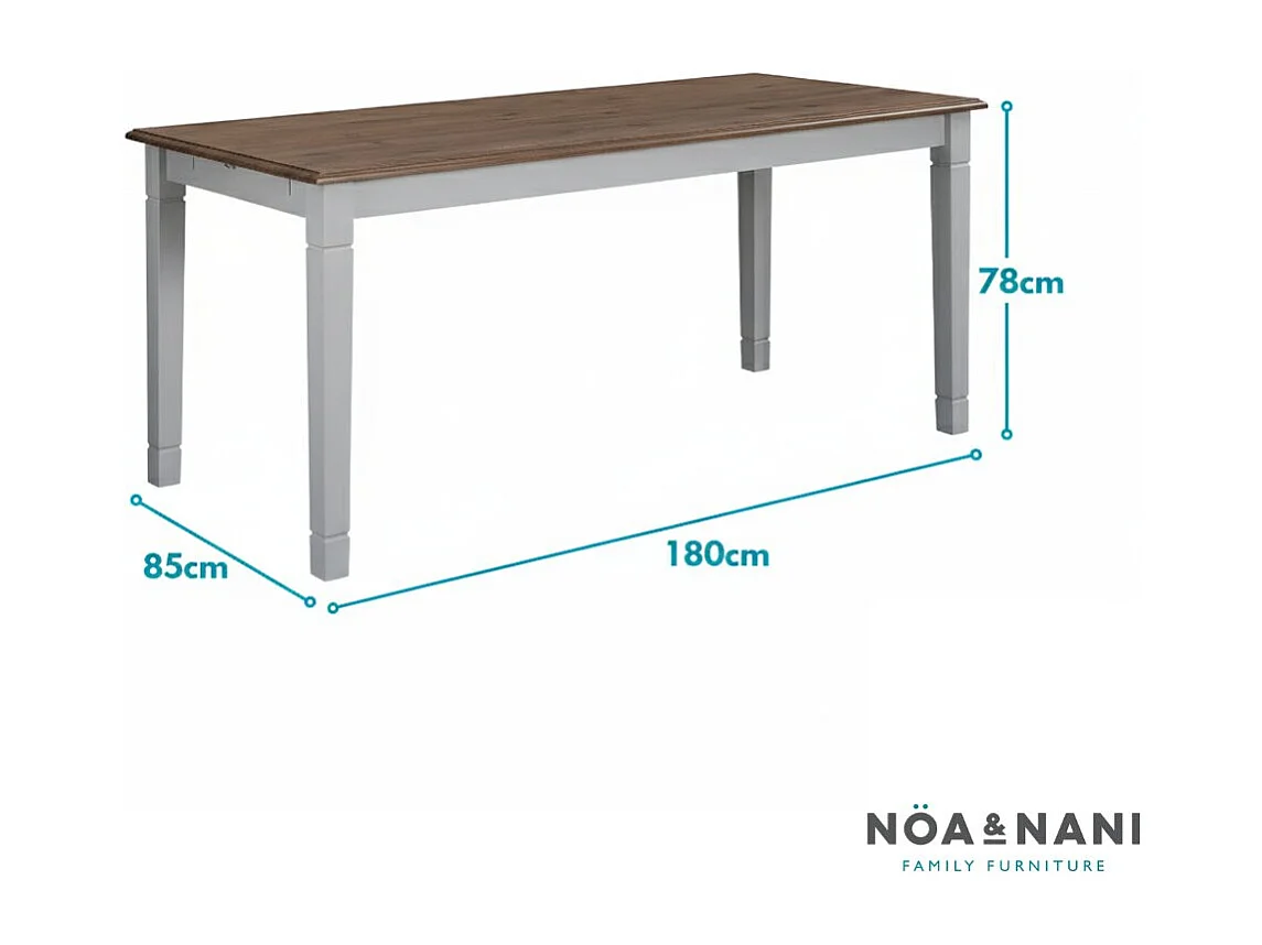 Noa & Nani Dining Table X Large 180cm Seats 6 to 8 in Dark Pine