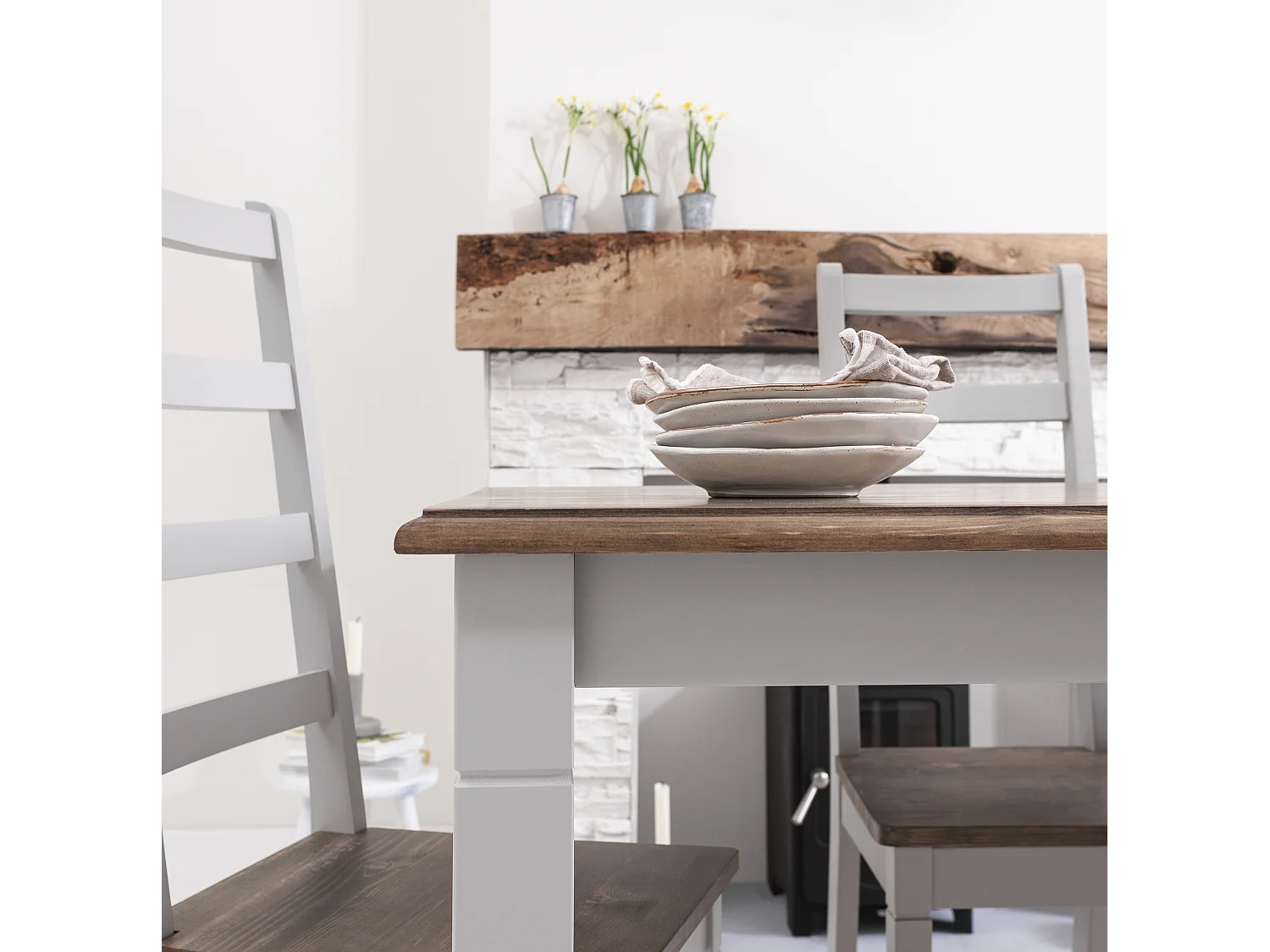 Noa & Nani Dining Table Large 140cm Seats 4 to 6 in Dark Pine