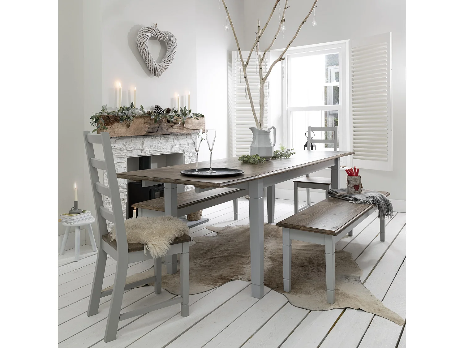 Noa & Nani Dining Table Large 140cm Seats 4 to 6 in Dark Pine