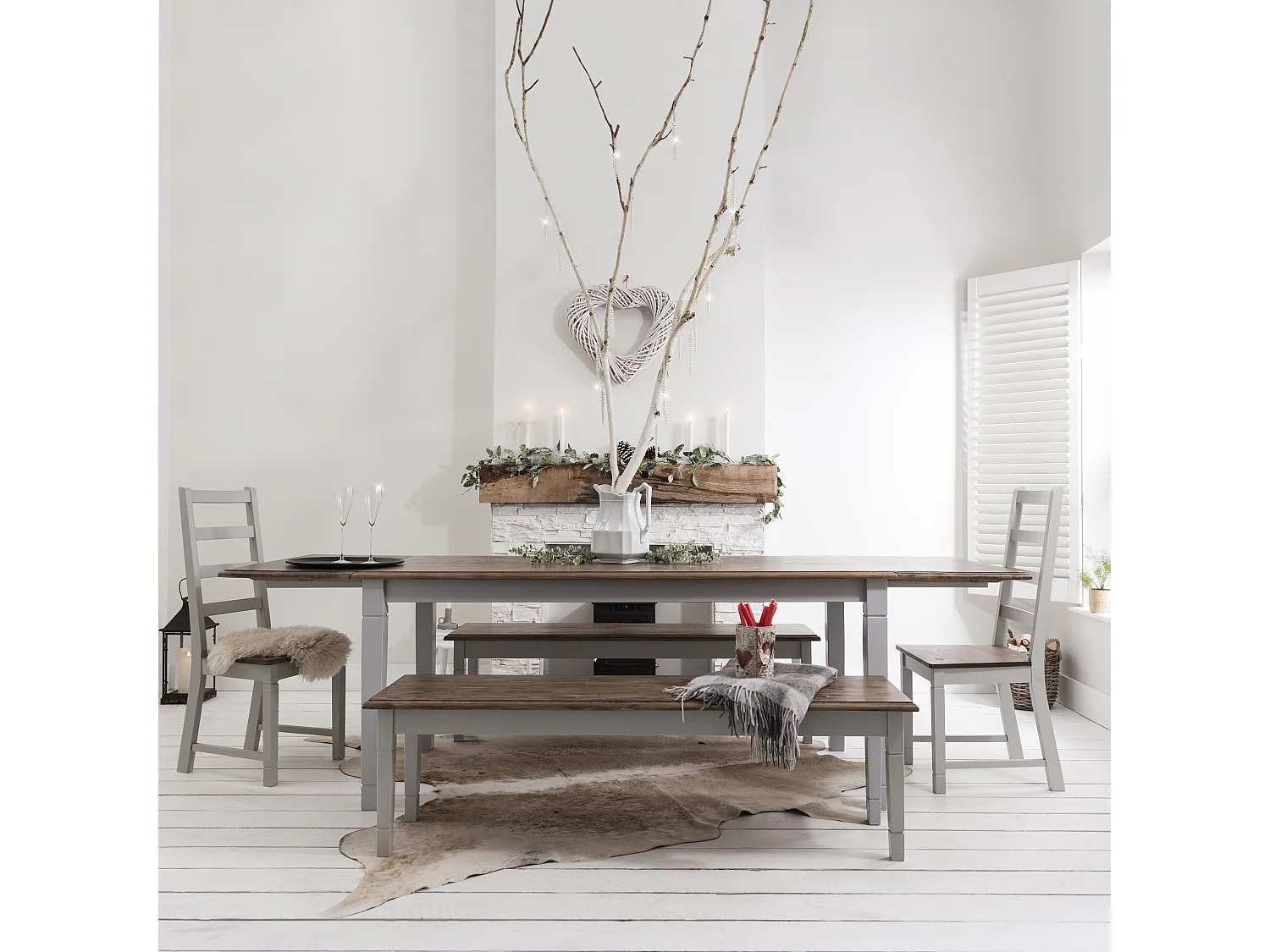 Noa & Nani Dining Table Large 140cm Seats 4 to 6 in Dark Pine