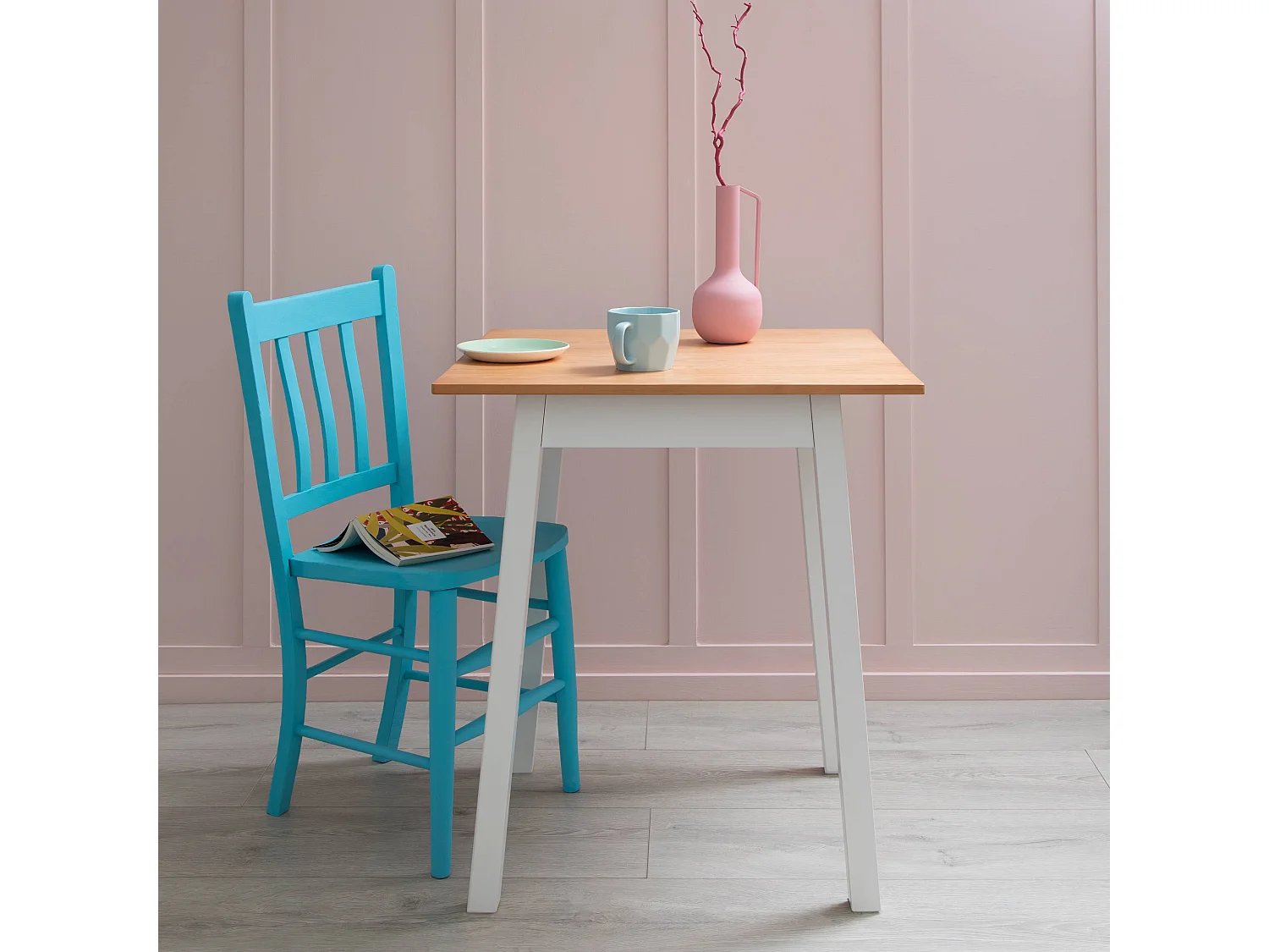 Noa & Nani Annika Liten Kitchen Dining Table in Natural Pine & White