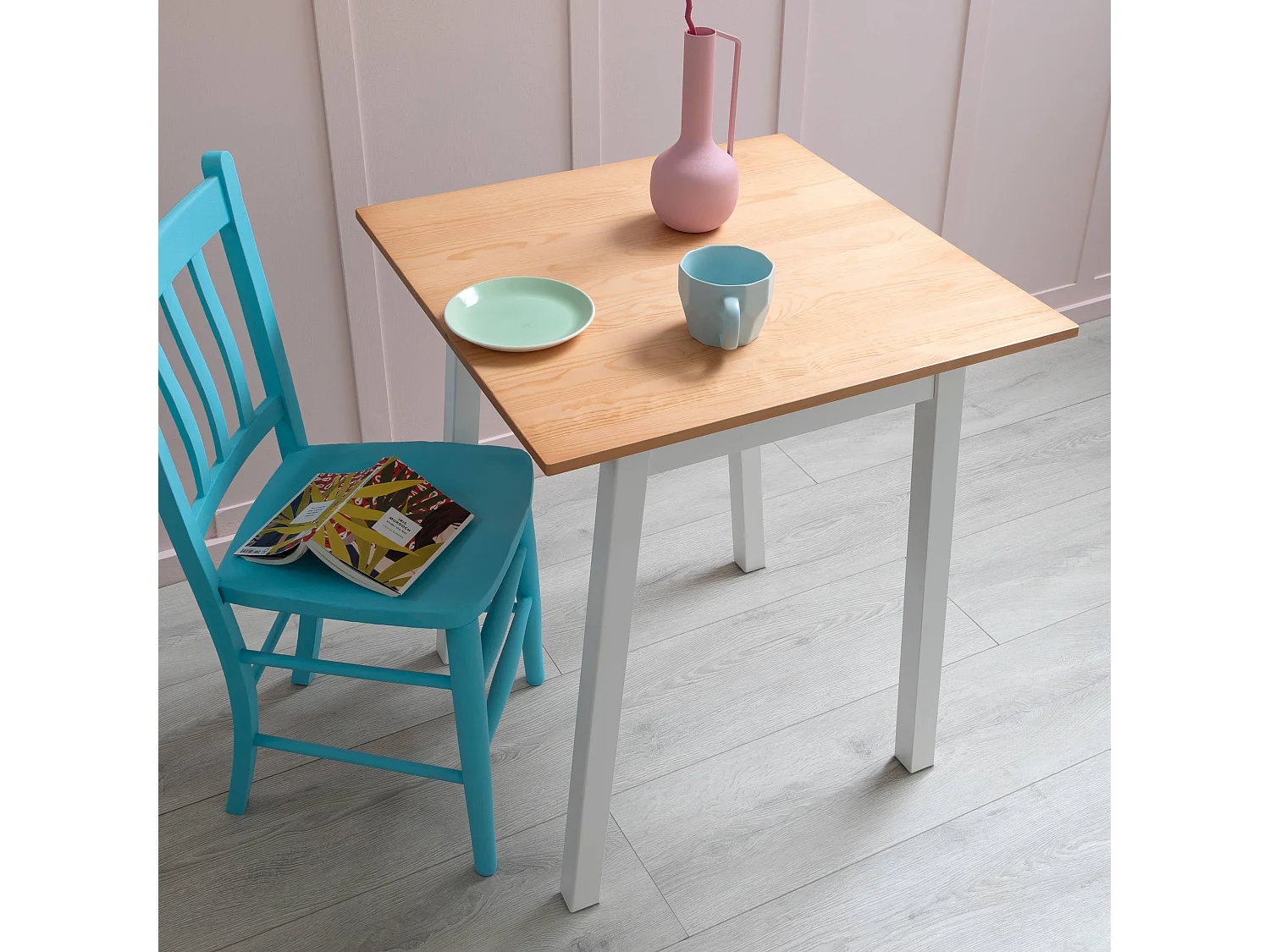 Noa & Nani Annika Liten Kitchen Dining Table in Natural Pine & White