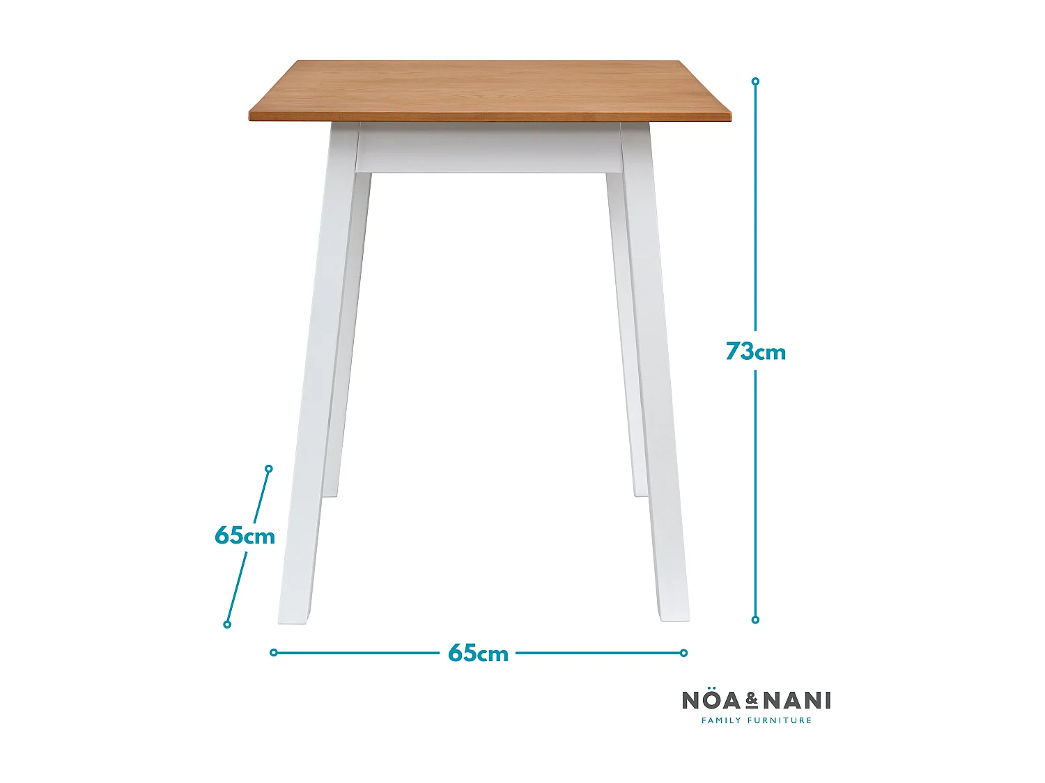 Noa & Nani Annika Liten Kitchen Dining Table in Natural Pine & White