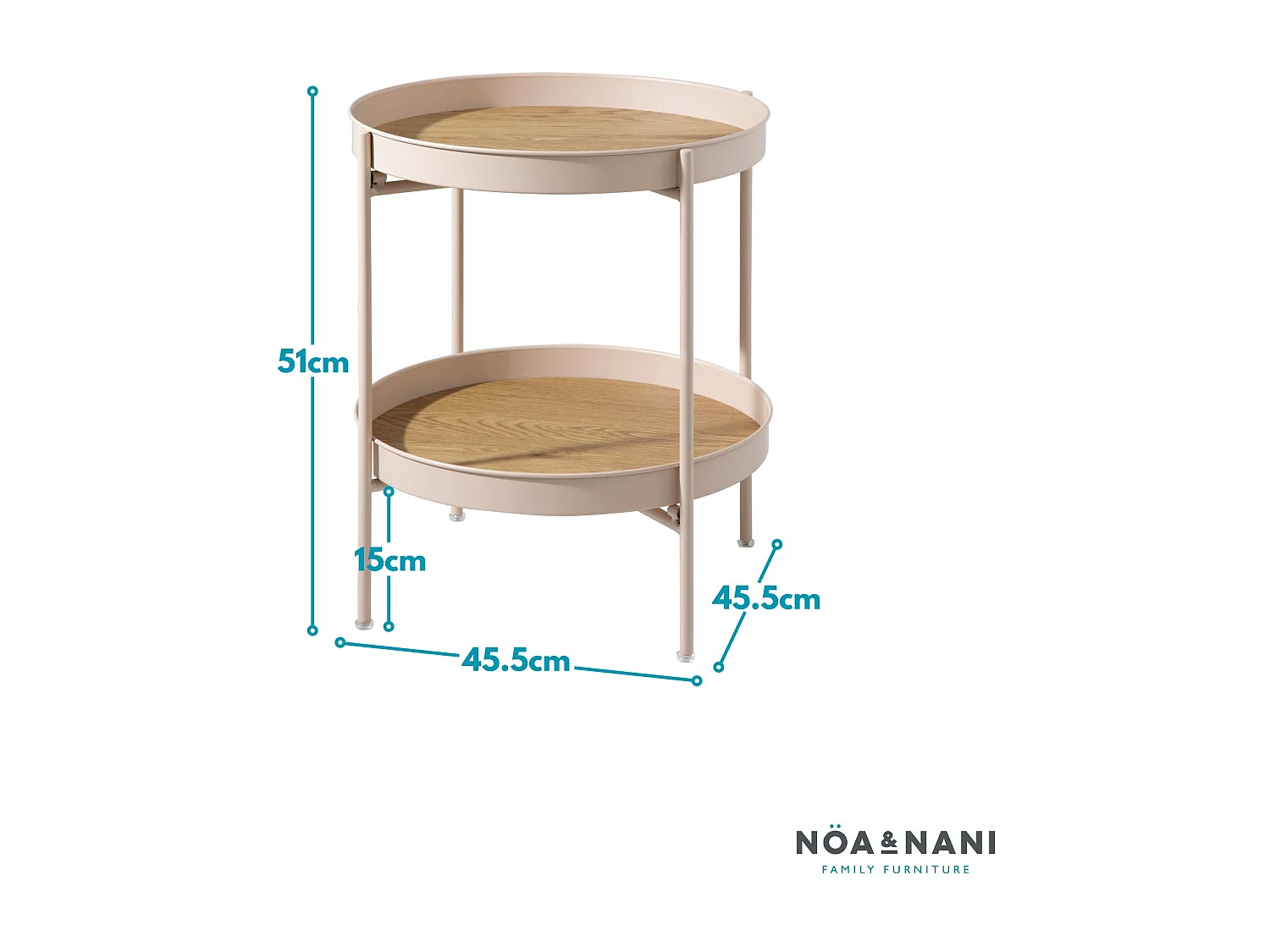 Noa & Nani Solna Large Coffee Table in Blush Pink