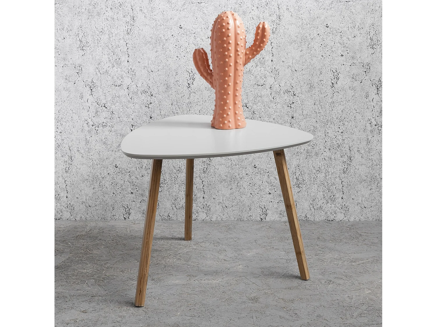 Malme Side Table Large in Chalk Grey and Natural Pine