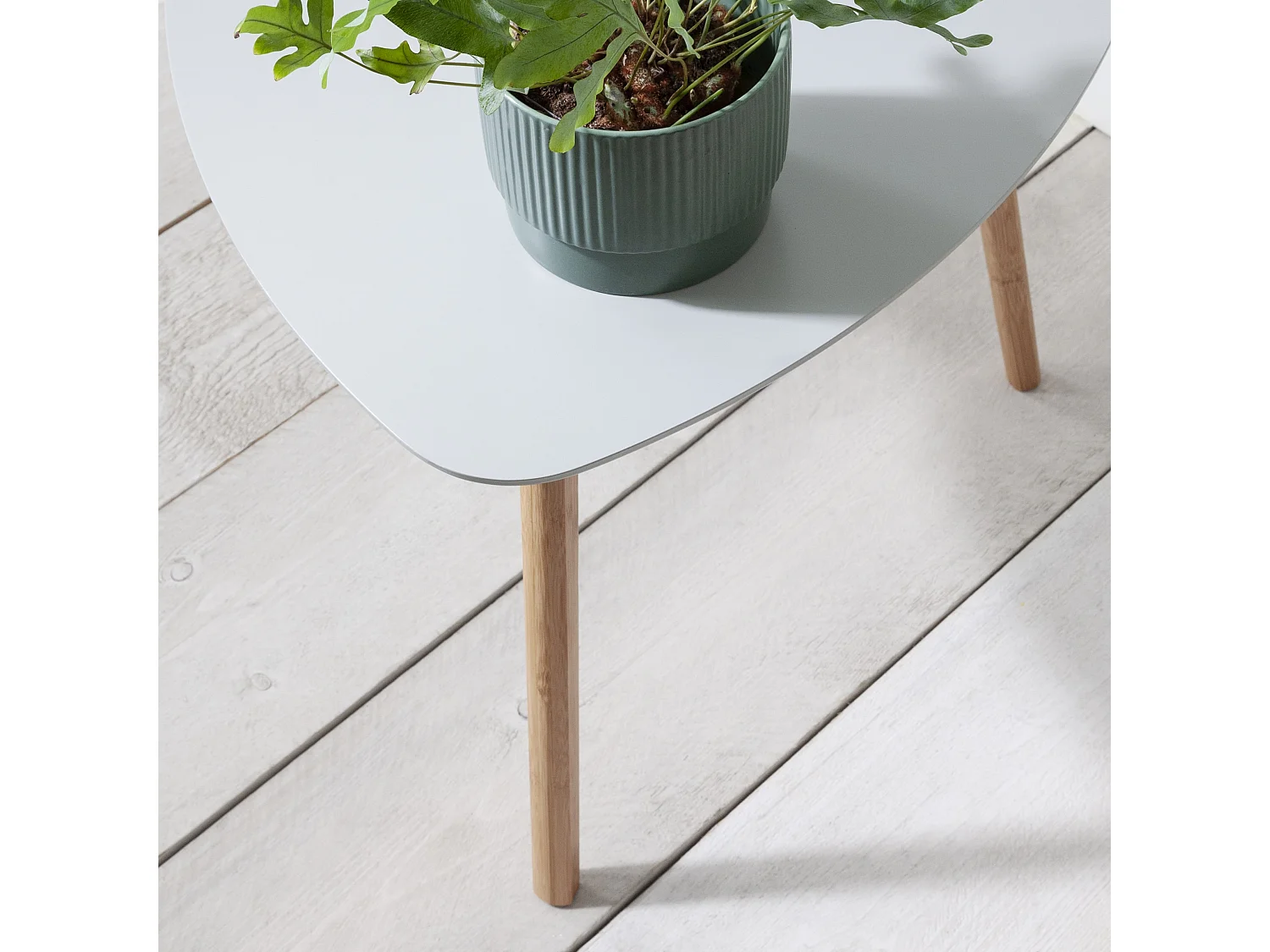 Malme Side Table Large in Chalk Grey and Natural Pine