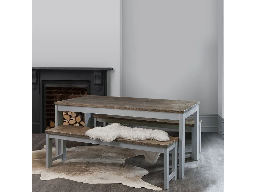 Noa & Nani Hever Dining Table in Grey and Dark Pine