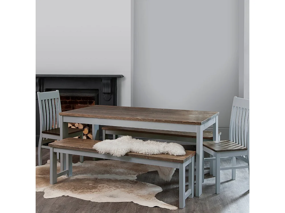 Noa & Nani Hever Dining Table in Grey and Dark Pine
