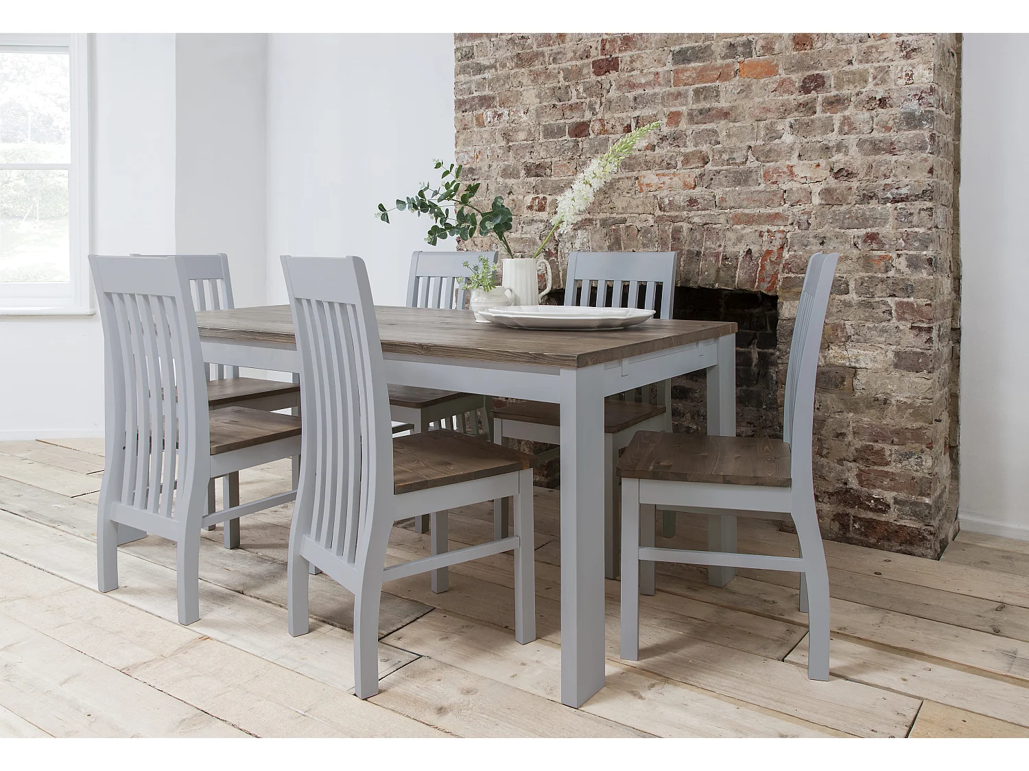 Noa & Nani Hever Dining Table in Grey and Dark Pine