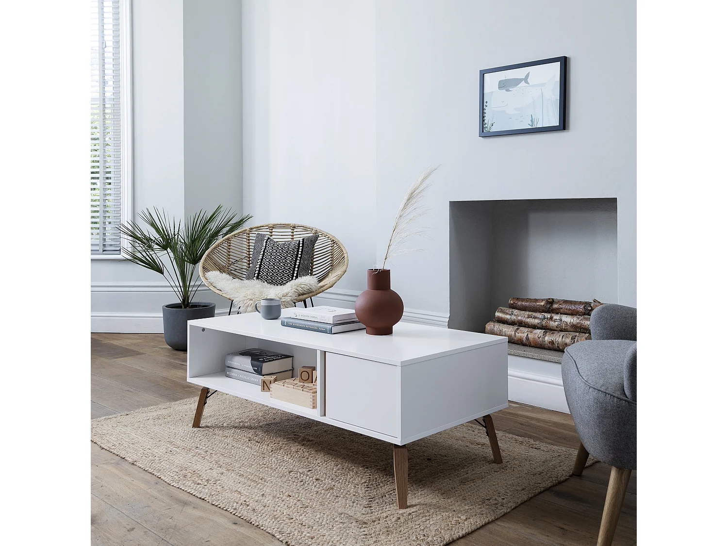 Noa & Nani Otto Coffee Table with Storage in White