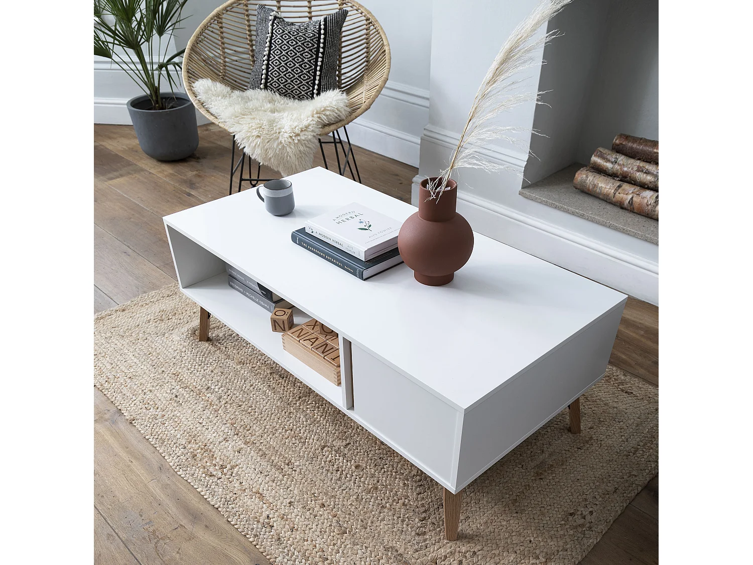 Noa & Nani Otto Coffee Table with Storage in White