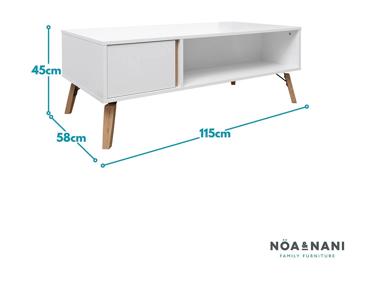 Noa & Nani Otto Coffee Table with Storage in White