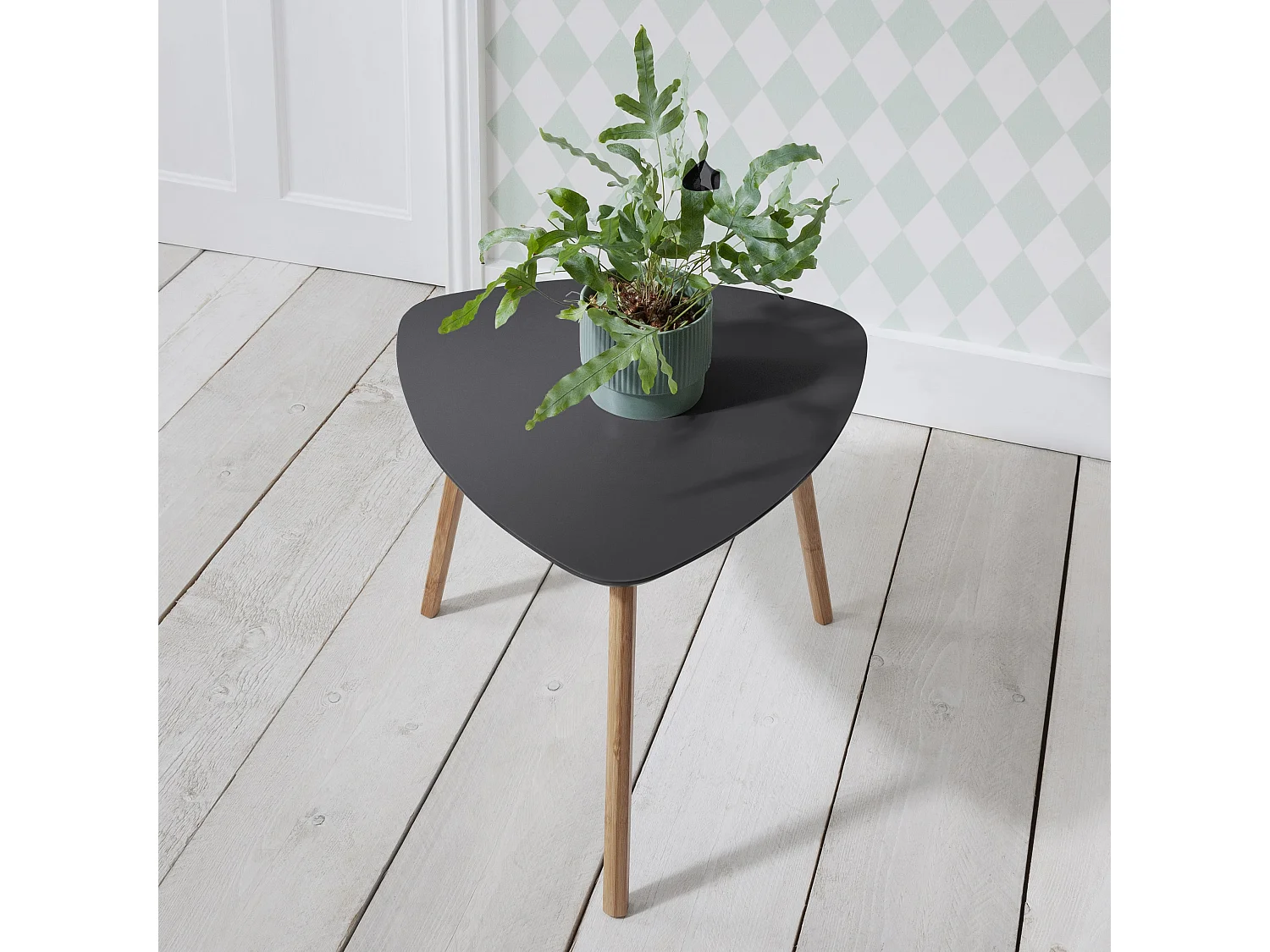 Malme Side Table Large in Storm Grey and Natural Pine