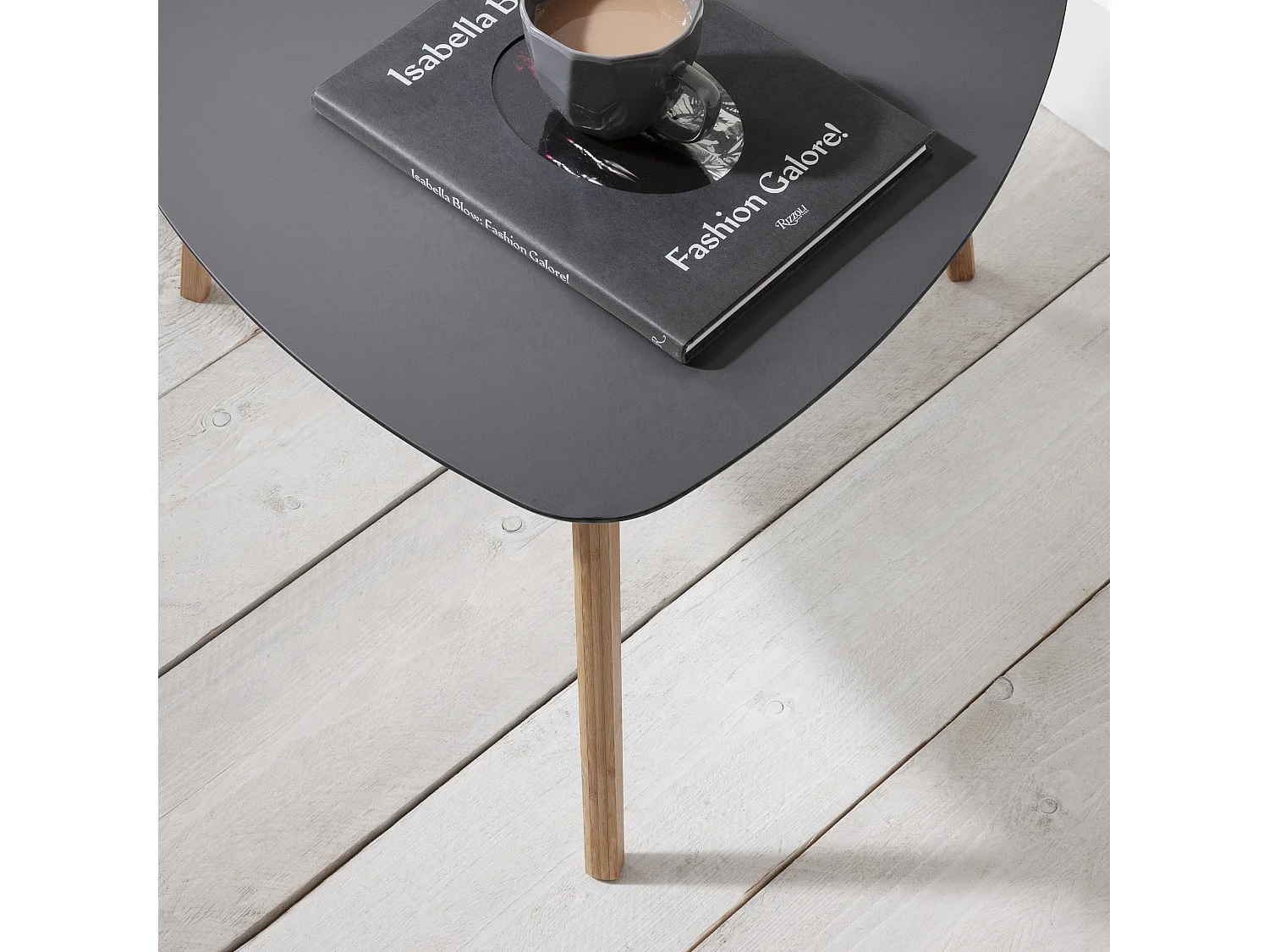 Malme Side Table Large in Storm Grey and Natural Pine