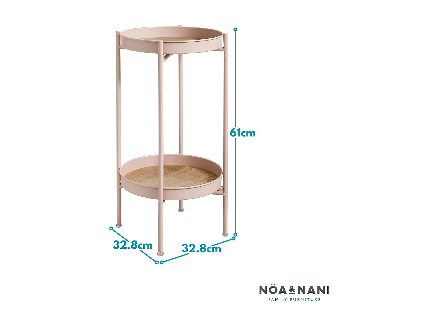 Noa & Nani Solna Small Side Table in Blush Pink