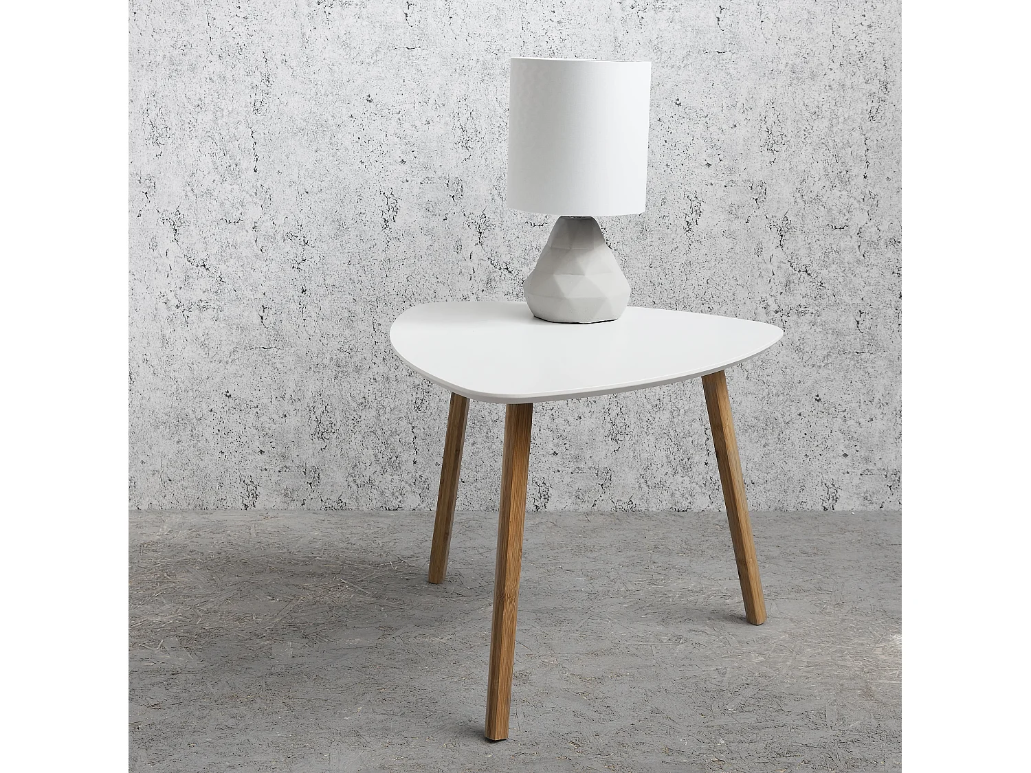 Malme Side Table Large in White and Natural Pine