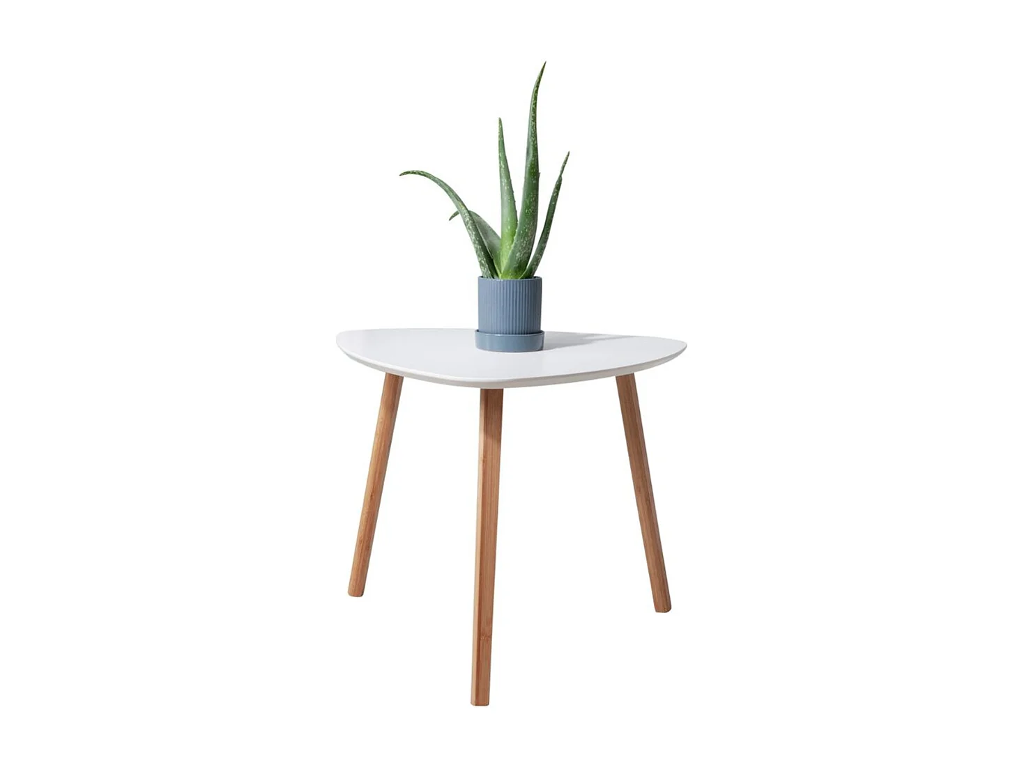 Malme Side Table Large in White and Natural Pine
