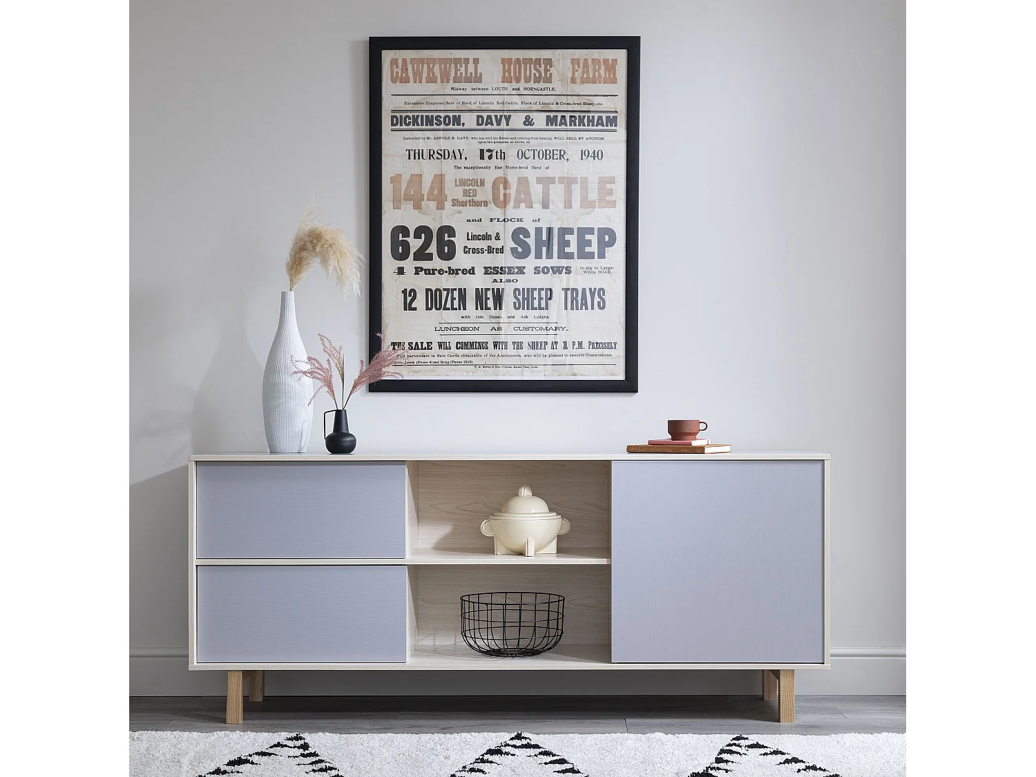 Noa & Nani Järstorp Sideboard in Grey & Oak Finish