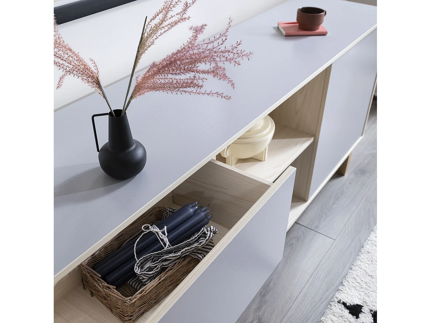 Noa & Nani Järstorp Sideboard in Grey & Oak Finish