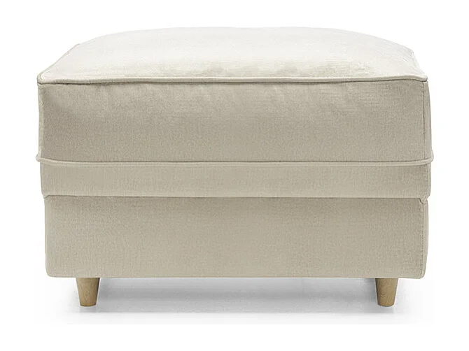Chicago Velvet Footstool in Cream