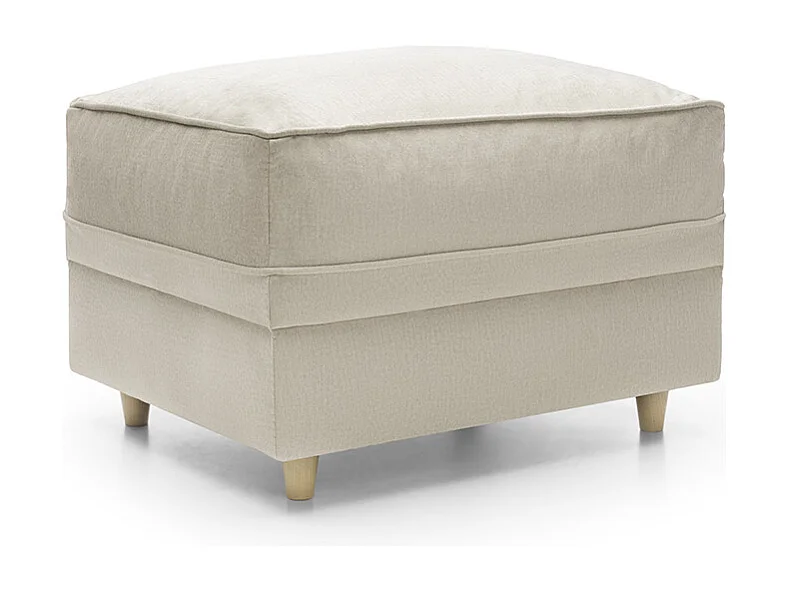 Chicago Velvet Footstool in Cream