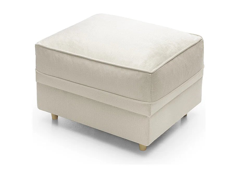 Chicago Velvet Footstool in Cream