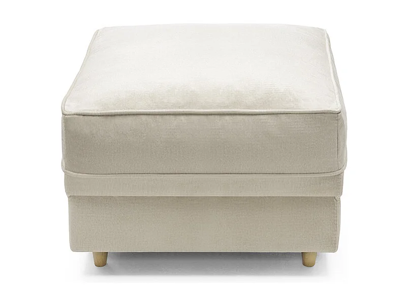 Chicago Velvet Footstool in Cream
