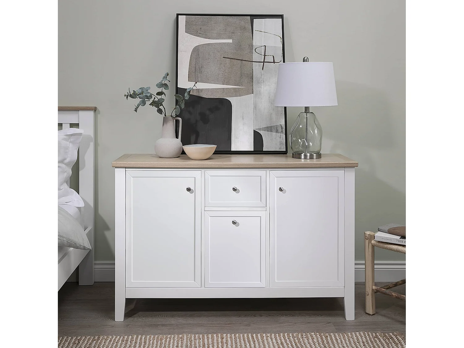 Noa & Nani Leines Sideboard with Drawers in White & Oak
