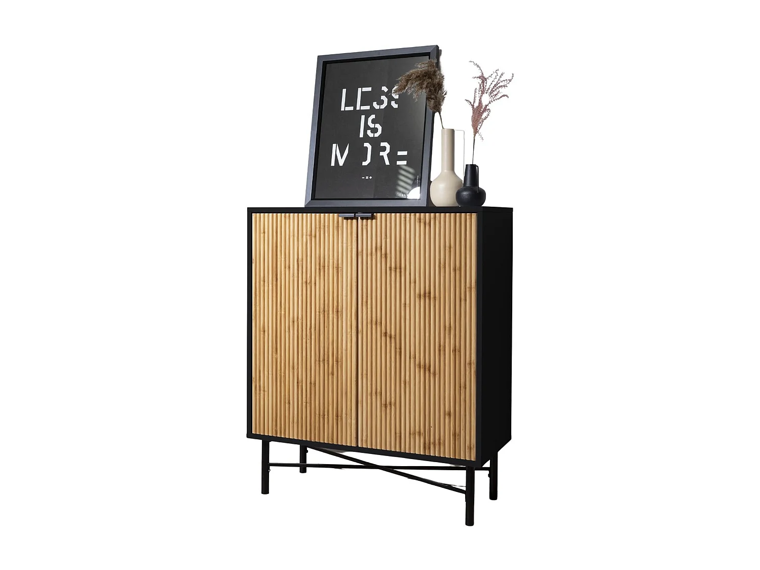 Noa & Nani Rokstorp Sideboard with Bamboo Style Doors in Black