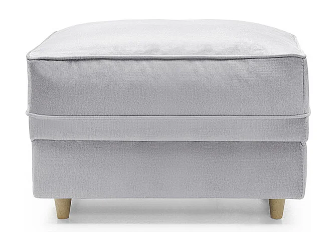 Chicago Velvet Footstool in Light Grey