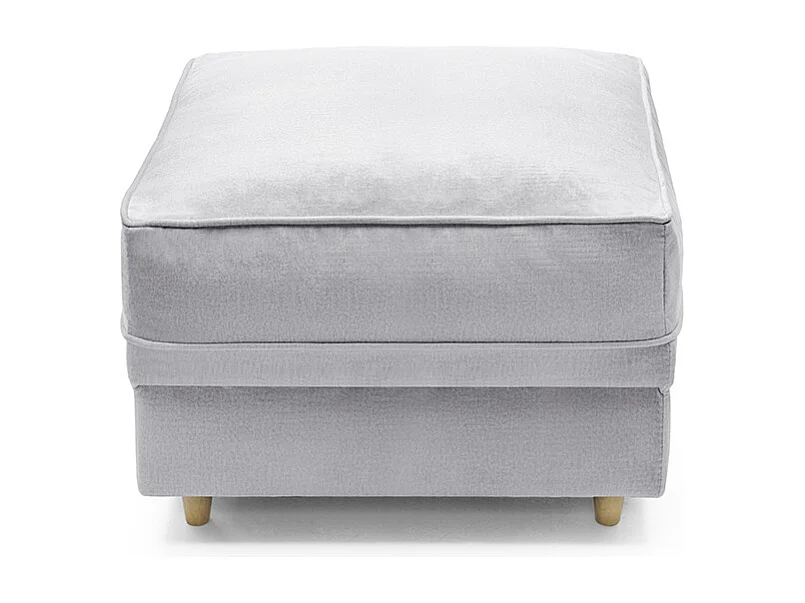 Chicago Velvet Footstool in Light Grey