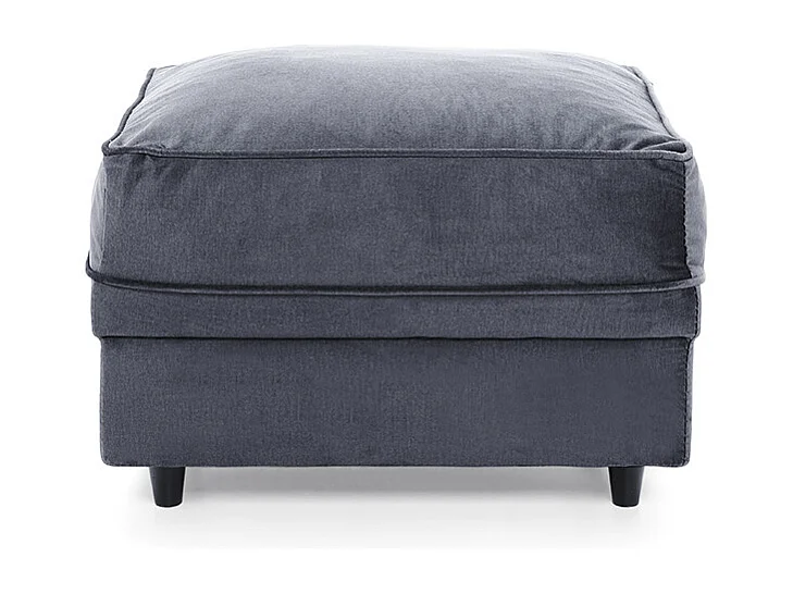 Chicago Velvet Footstool in Dark Grey