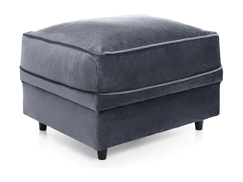 Chicago Velvet Footstool in Dark Grey