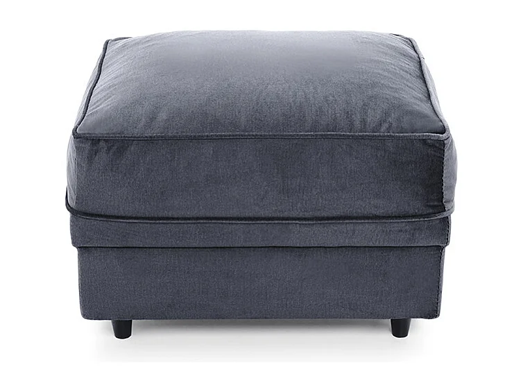 Chicago Velvet Footstool in Dark Grey
