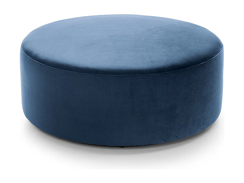 Chicago Velvet Large Swivel Footstool in Dark Blue