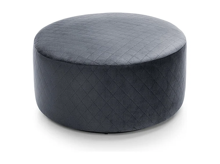 Chicago Velvet Quilted Swivel Footstool in Dark Grey