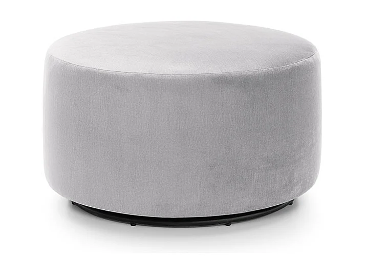 Chicago Velvet Swivel Footstool in Light Grey