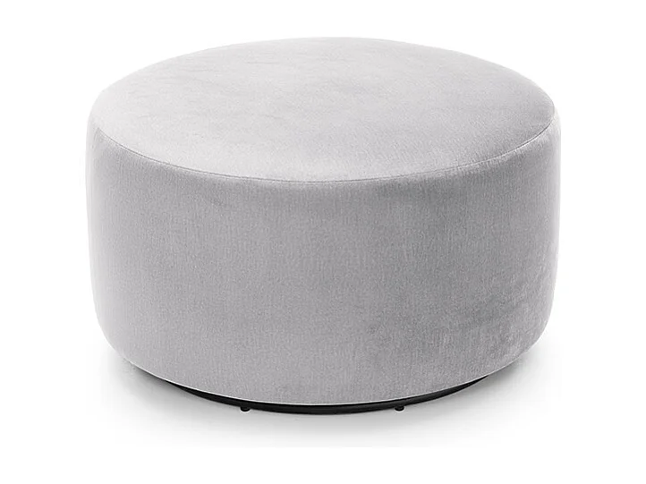 Chicago Velvet Swivel Footstool in Light Grey