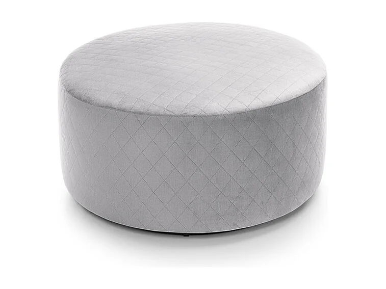 Chicago Velvet Swivel Footstool in Light Grey