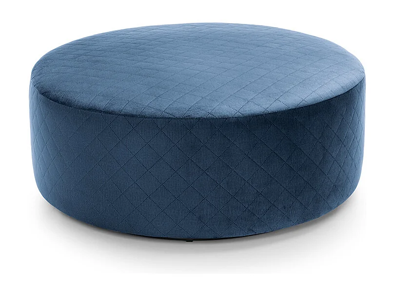 Chicago Velvet Large Quilted Swivel Footstool in Dark Blue