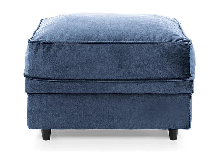 Chicago Velvet Footstool in Silver Blue