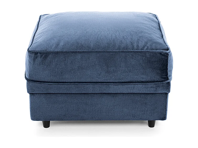 Chicago Velvet Footstool in Dark Blue