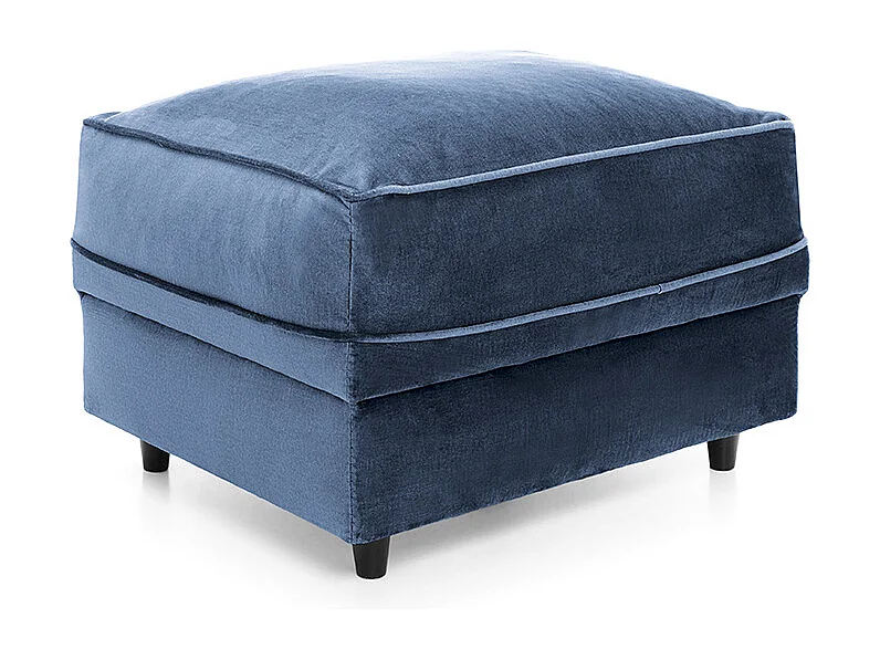 Chicago Velvet Footstool in Dark Blue