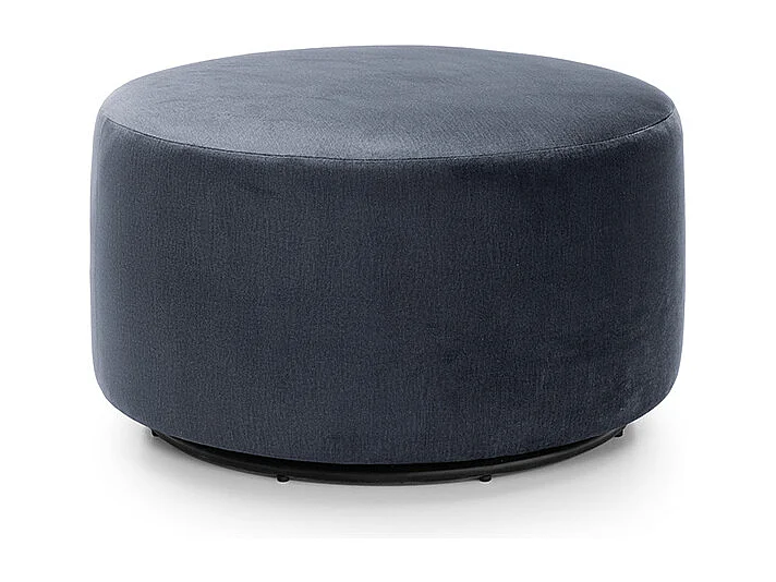 Chicago Velvet Swivel Footstool in Dark Grey